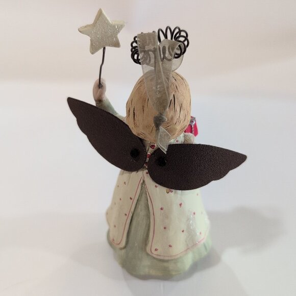 Angel Ornament Christmas Pageant Girl Gift Star Wand Halo Wings Holiday Ceramic - Picture 3 of 4